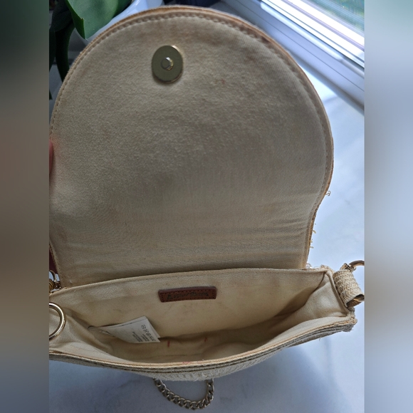 Straw Crossbody Half Moon Bag - Picture 6 of 9